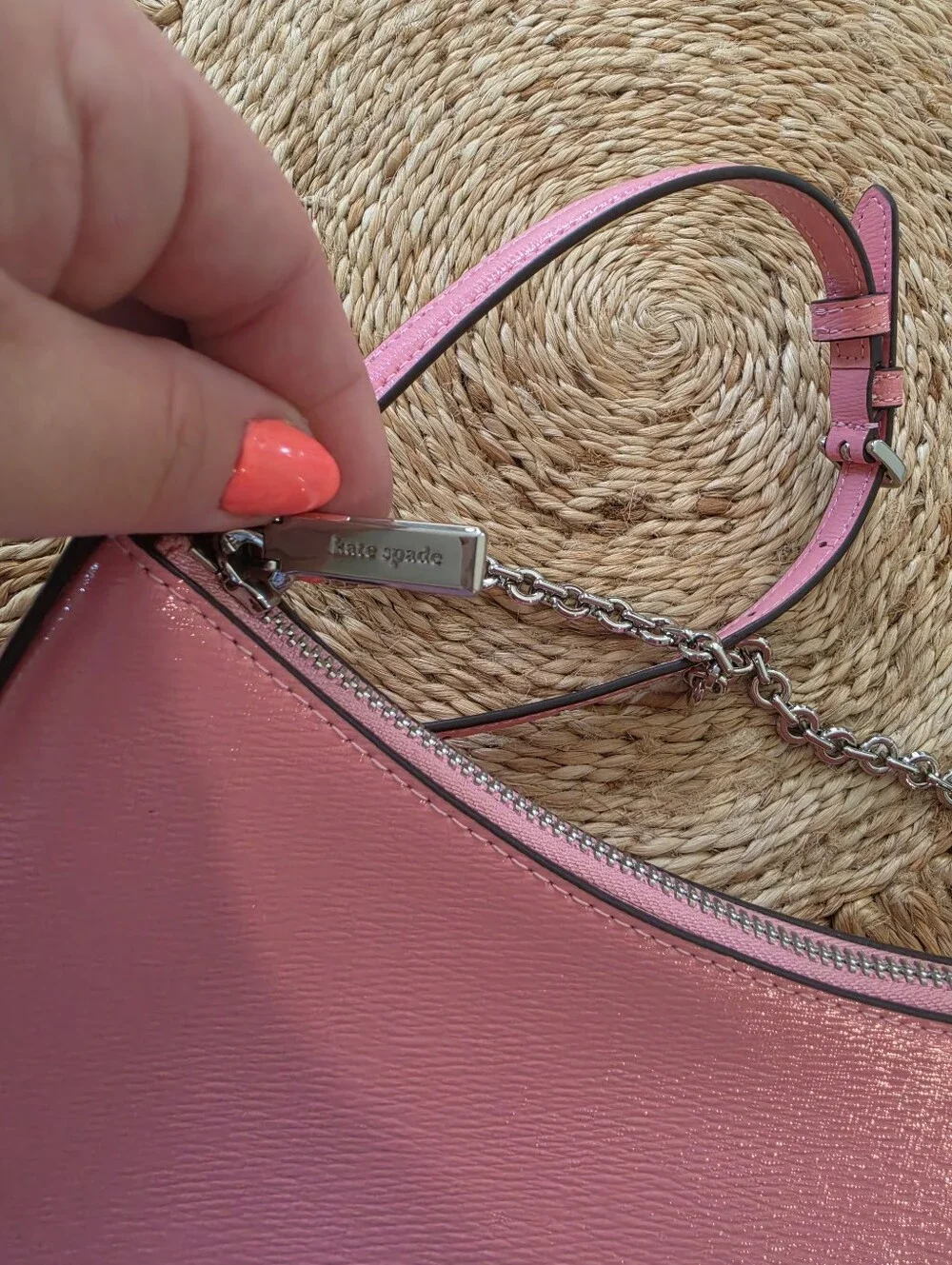 Kate Spade Margot Textured Leather Pink Crossbody - Picture 10 of 11